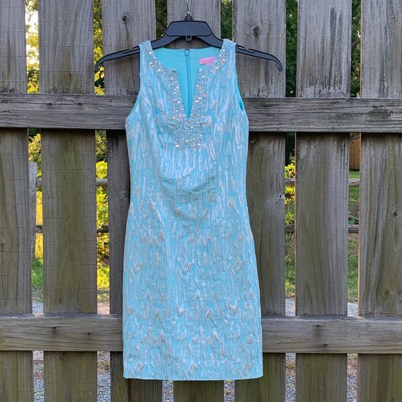 Lilly Pulitzer Shift Dress Spa Blue Size 00 - Picture 10 of 14